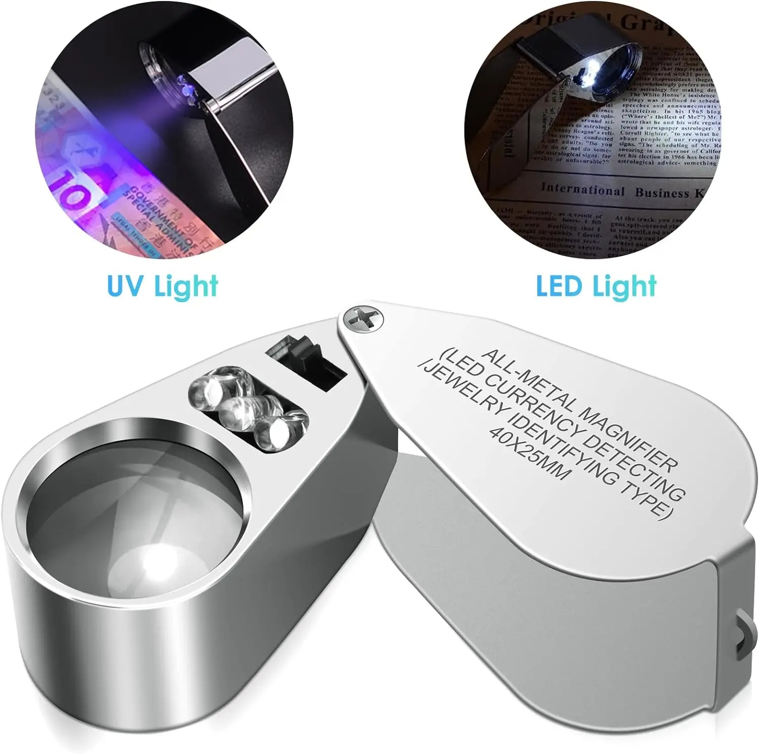 Body Jewelry Repair - 40X Illuminated Loupe Magnifier with LED
