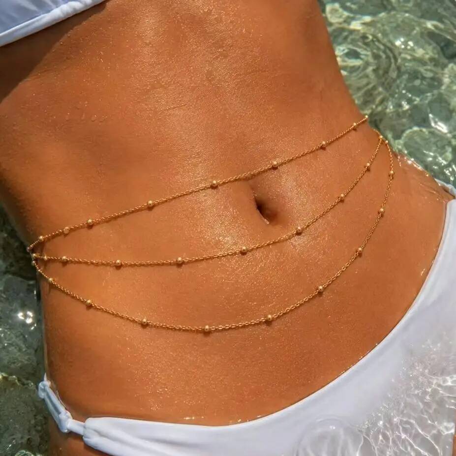 Body Jewelry Gold Plated - IngeSight.Z Fashion Boho Sexy Multi-Layer Beaded