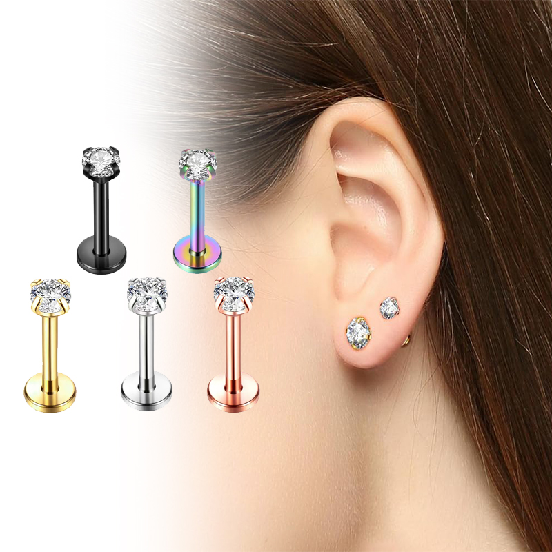 16G Titanium Internally Thread - Body Jewelry Cartilage Earrings review and price