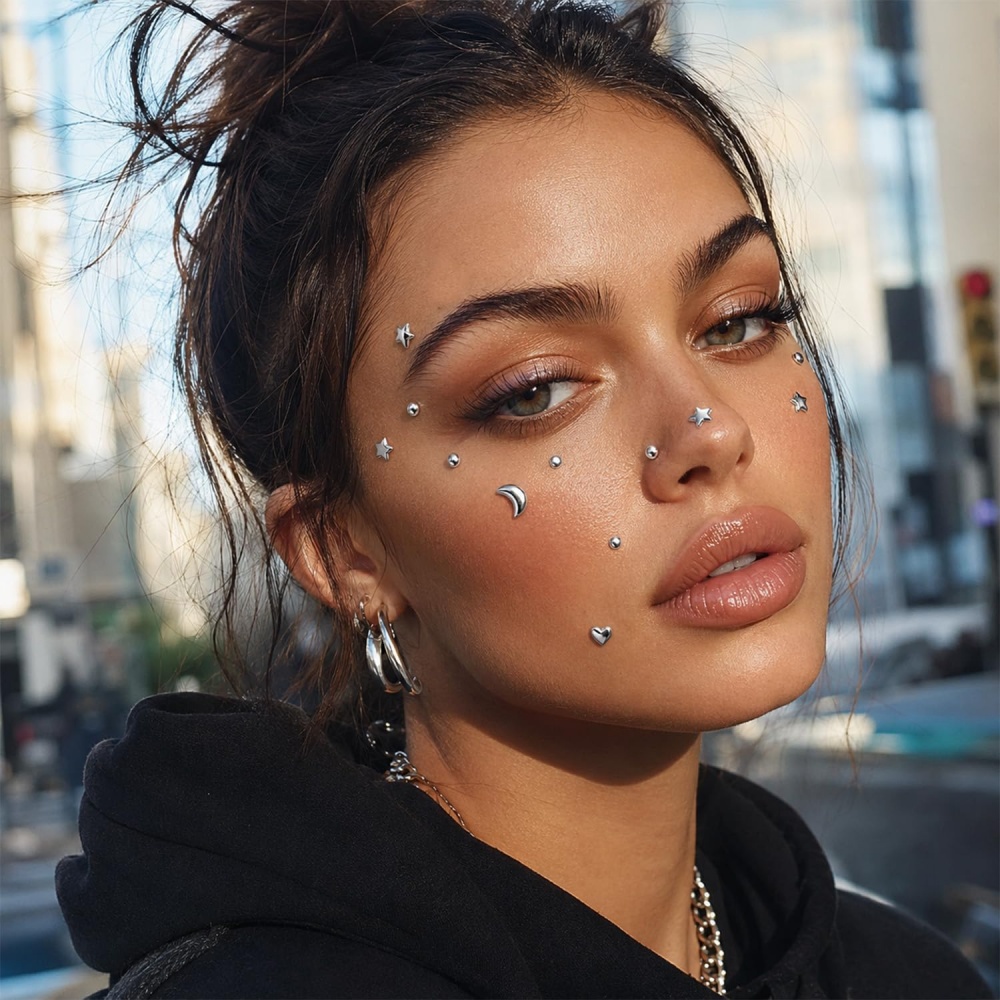 Fake Piercings Balls Stick on  - Body Jewelry And Piercing review and price