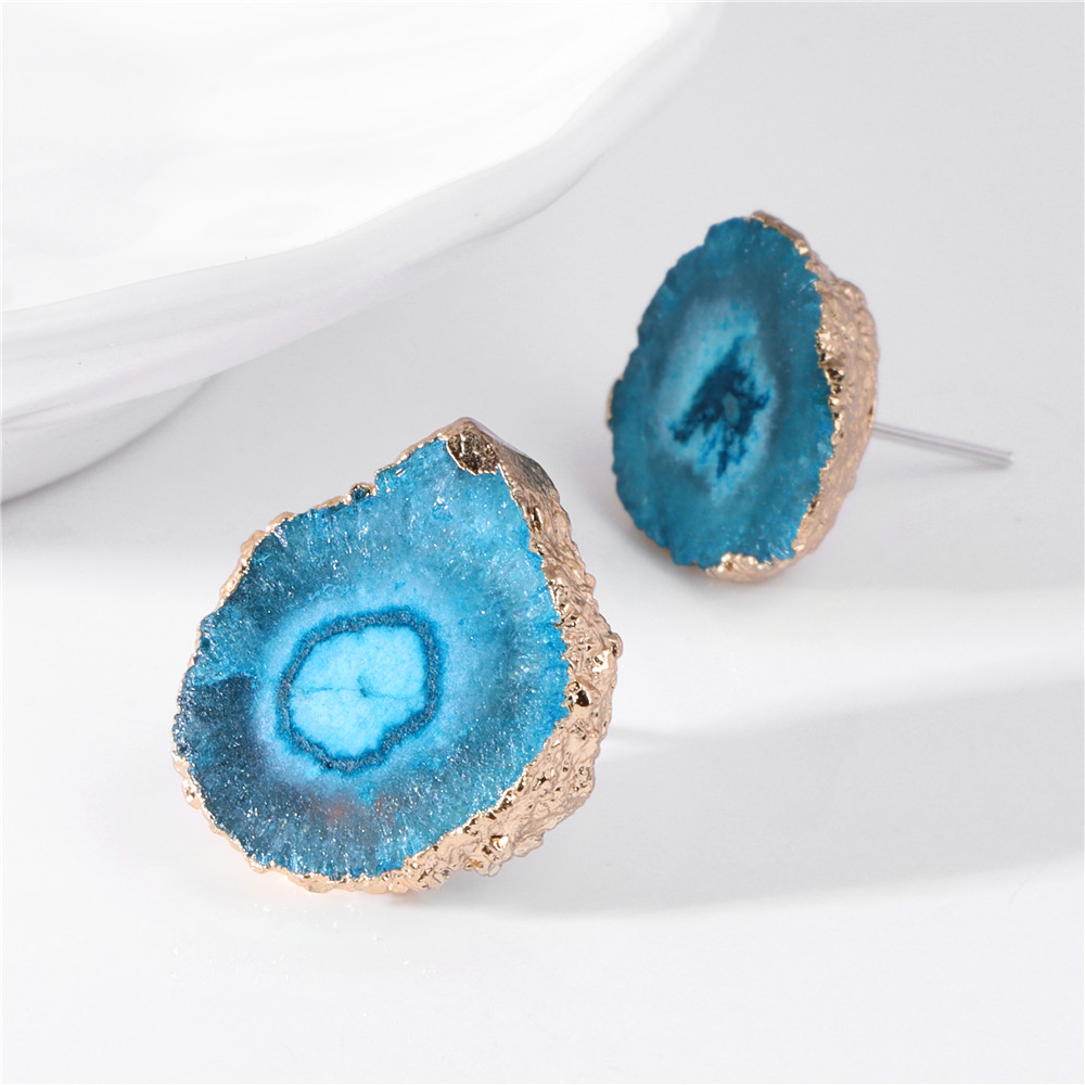Irregular Druzy Geode Agates E - Cluster Stud Ear review and price