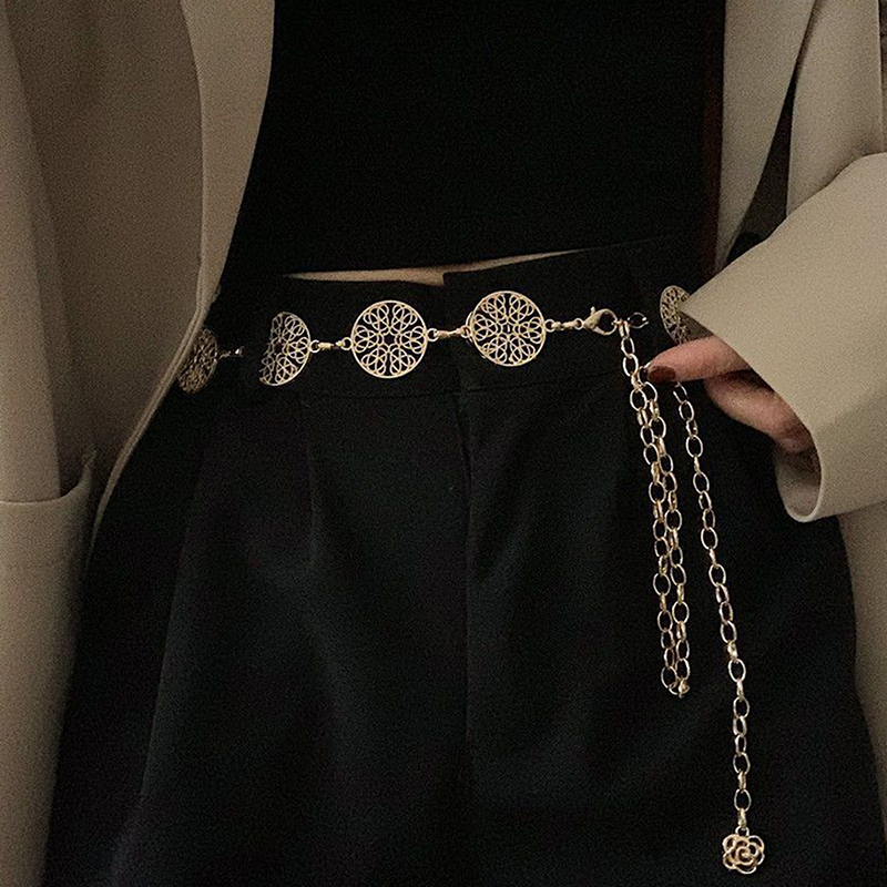 Elegant Round Metal Belt For W - Body Jewelry Dress review and price