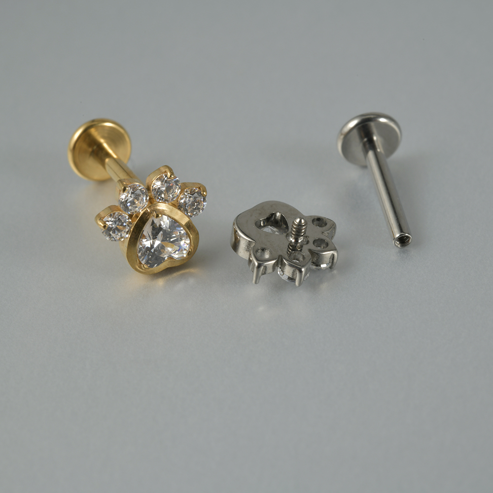 1PC Zircon G23 Solid Titanium  - Cluster Stud Ear review and price