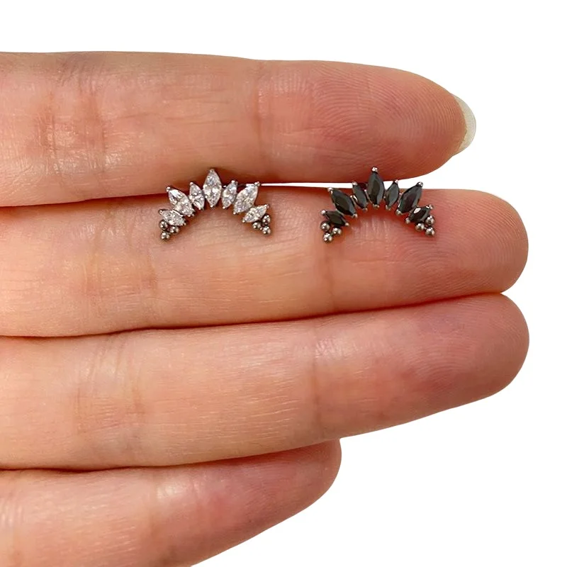 ASTM F136 Titanium PIERC 7 CZ  - Cluster Stud Ear review and price