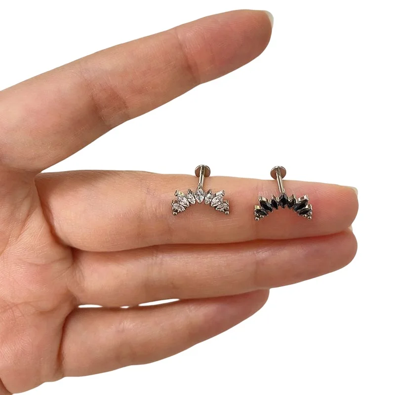 ASTM F136 Titanium PIERC 7 CZ  - Cluster Stud Ear review and price