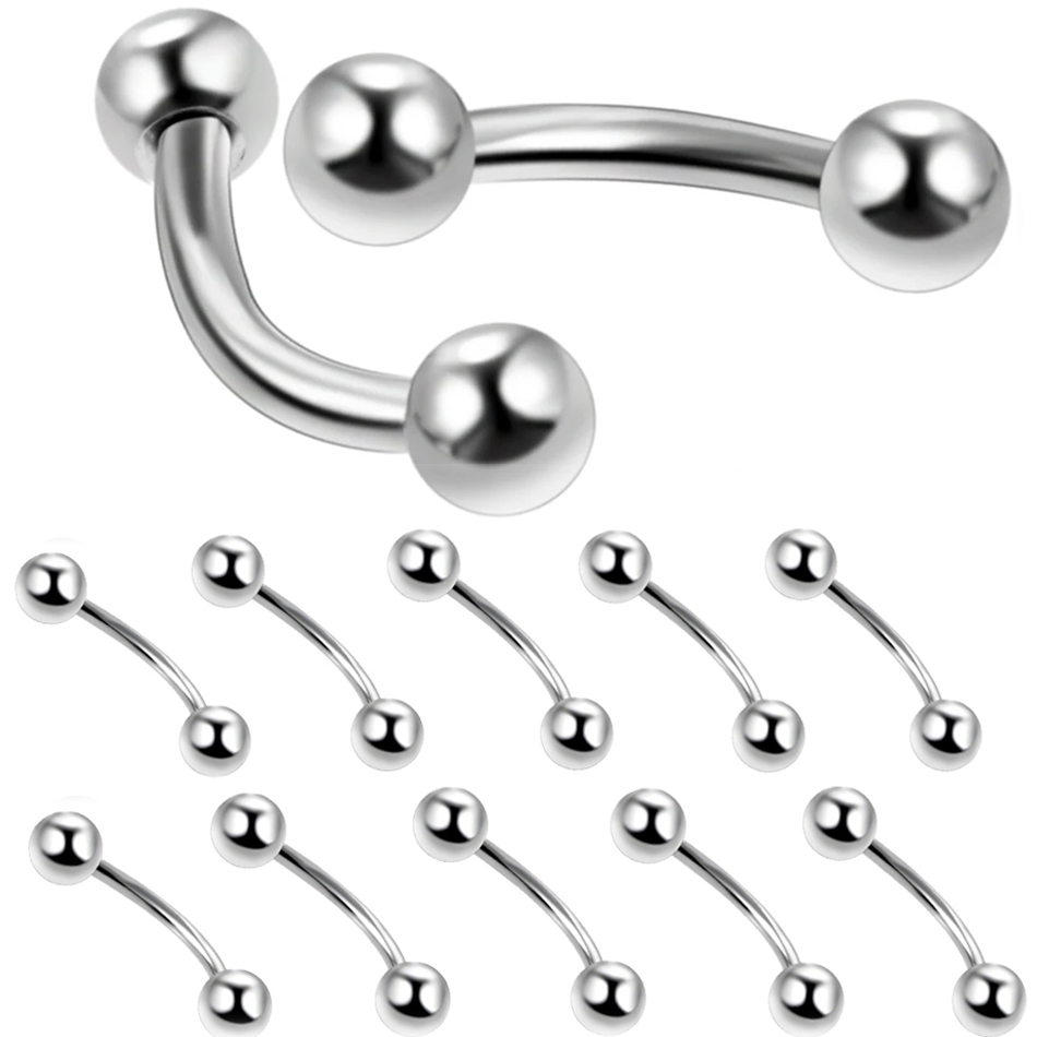 10Pcs/lot Steel Eyebrow Banana - Eyebrow Curved Barbell review and price