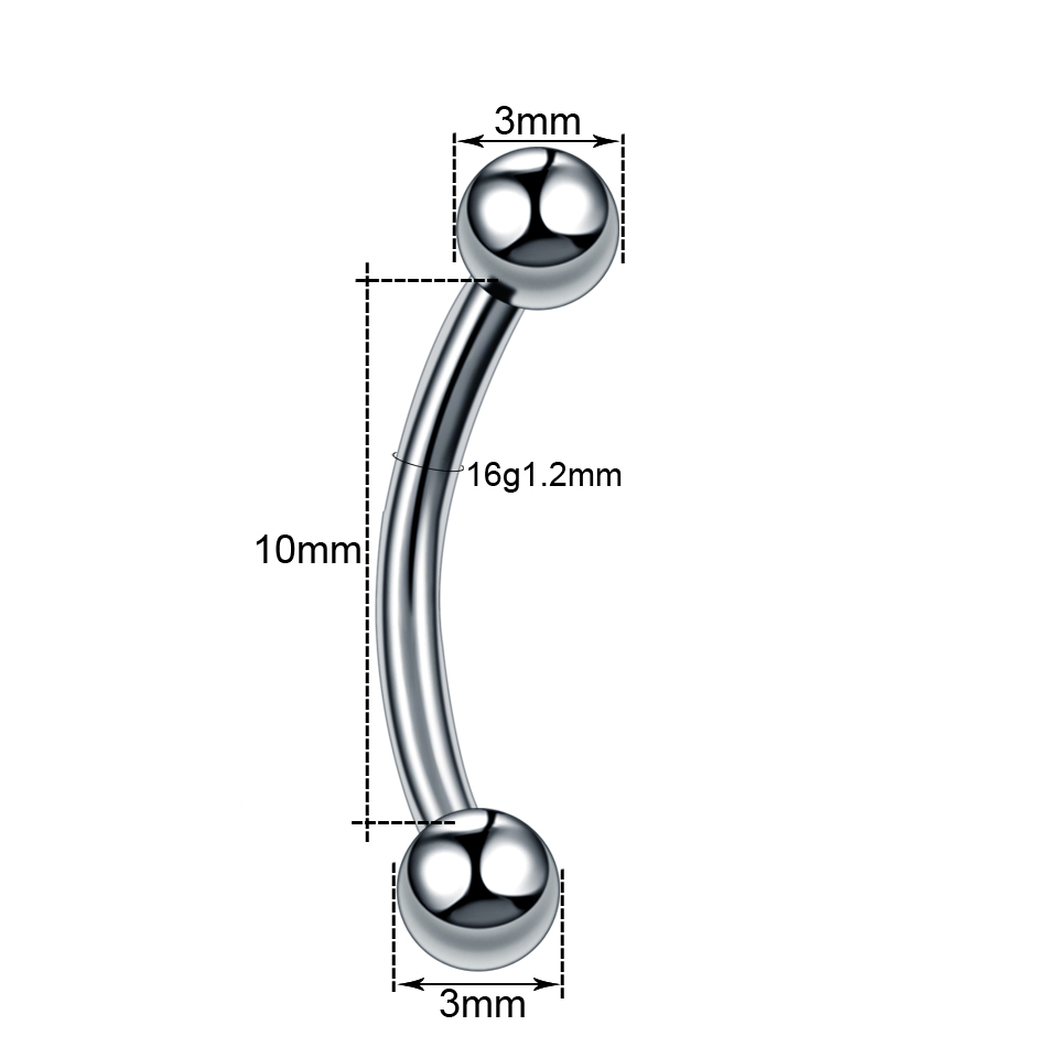 10Pcs/lot Steel Eyebrow Banana - Eyebrow Curved Barbell review and price
