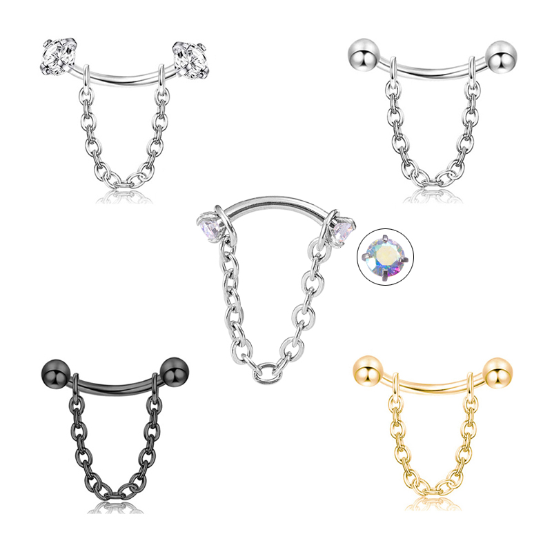 1pc Zircon Ball Cone Eyebrow P - Eyebrow Curved Barbell review and price