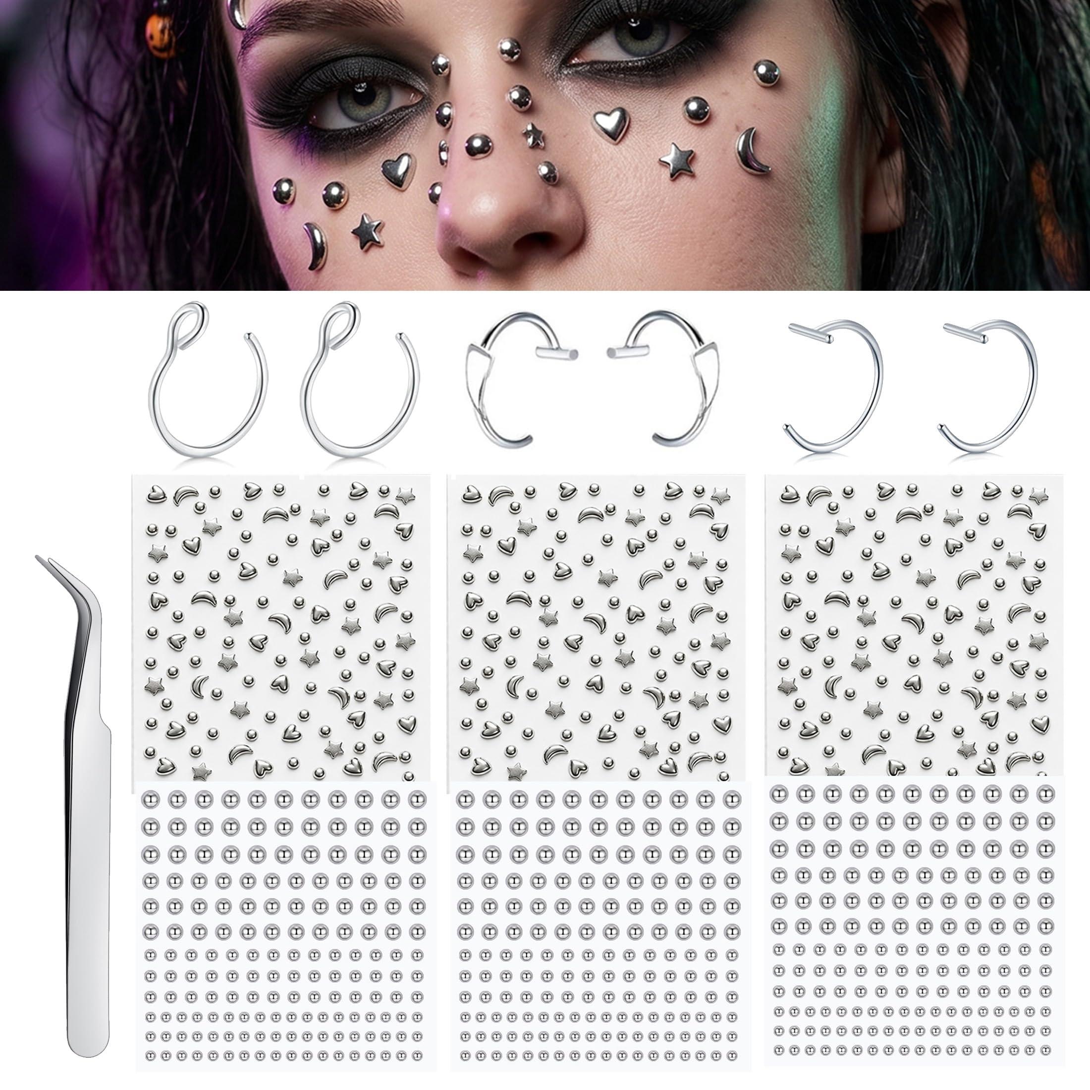 Fake Piercings Balls Stick on  - Body Jewelry And Piercing review and price