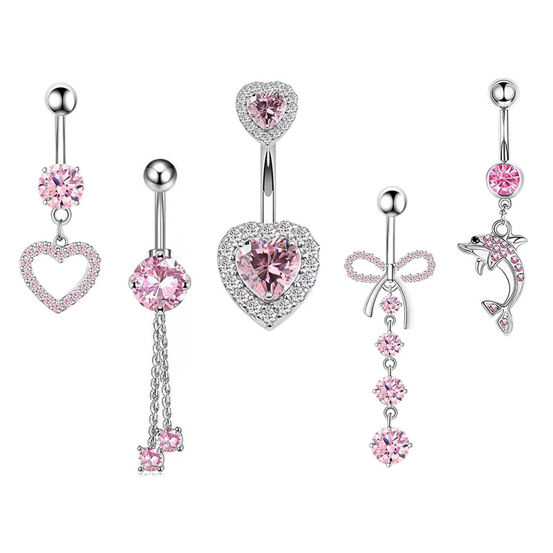 1PCS Pink Crown Belly Button R - Body Jewelry And Piercing review and price