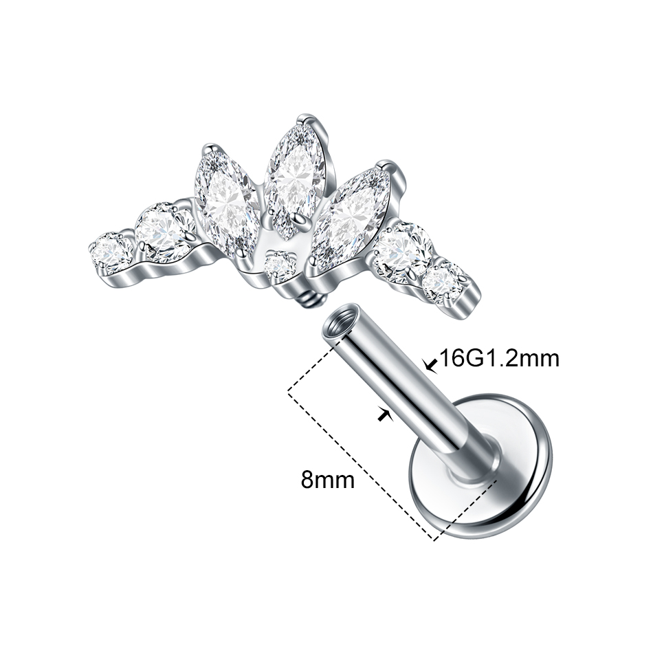 1/5Pcs G23 Titanium Ear Labret - Cluster Stud Ear review and price