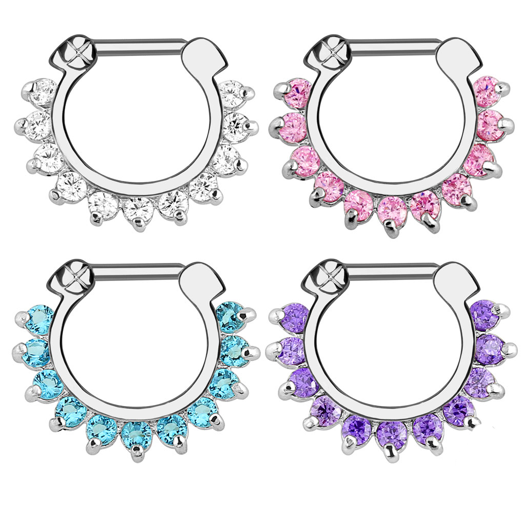 1pcs Hoop Clip On Nose Septum  - Body Jewelry And Piercing review and price