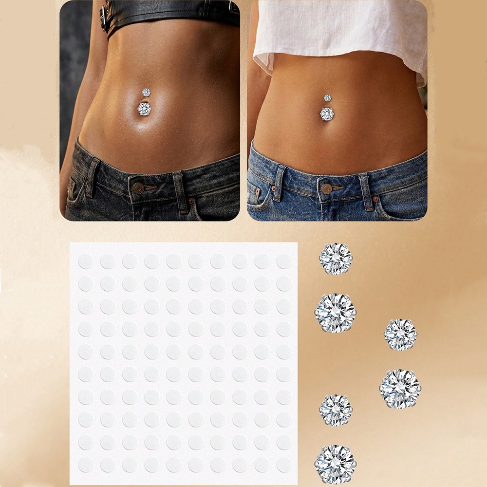 Fake Belly Piercing Cubic Zirc - Body Jewelry And Piercing review and price