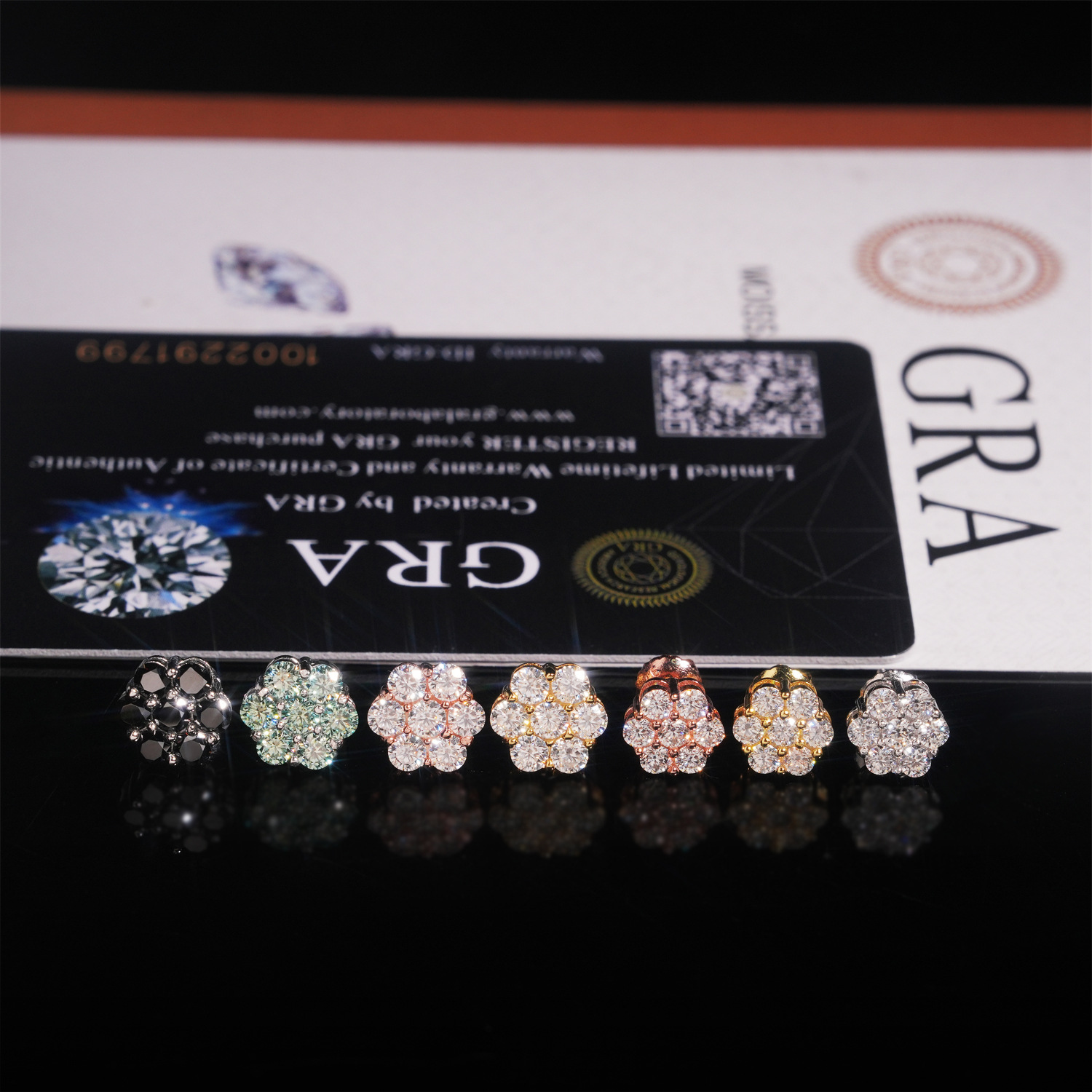 925 Silver Multi-Color Moissan - Cluster Stud Ear review and price