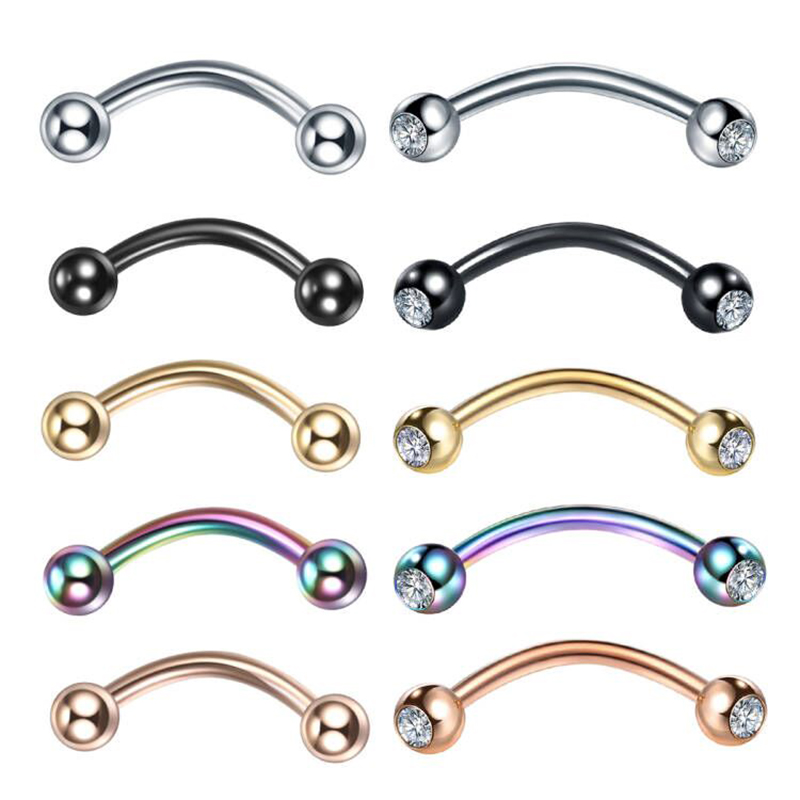 1PC Stainless Steel Crystal Ey - Eyebrow Curved Barbell review and price