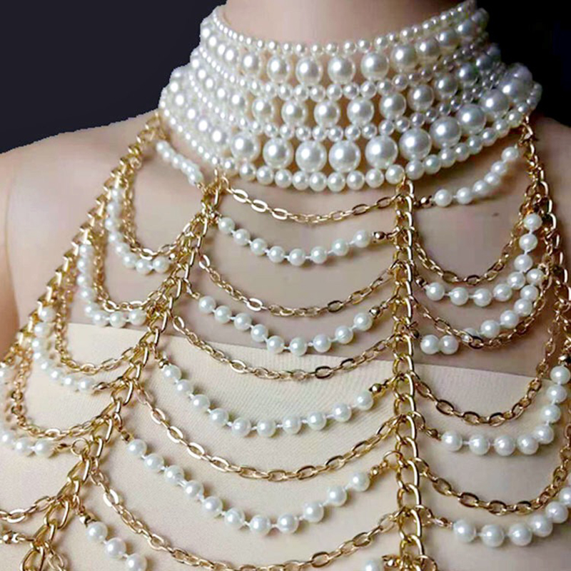 Vintage Multilayer Pearl Neckl - Body Jewelry Brands review and price