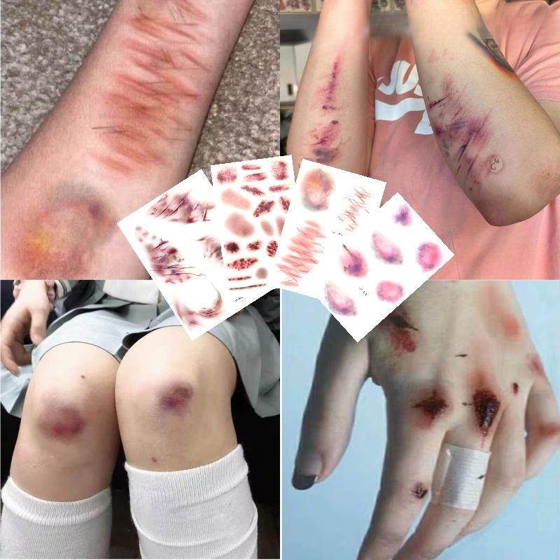 4 Sheets Halloween Wound Bruis - Body Jewelry Tattoo review and price