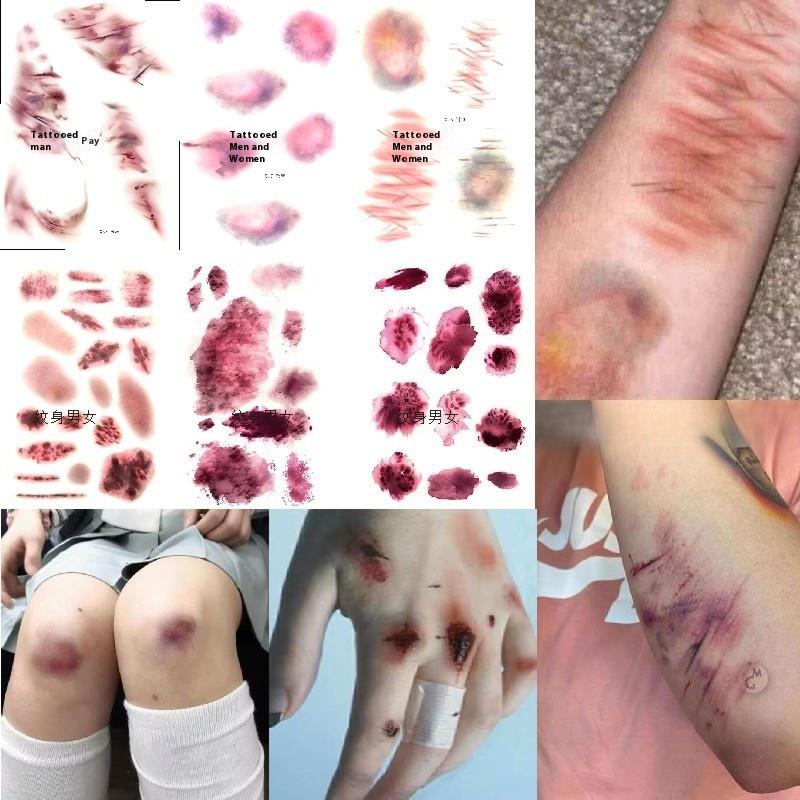 4 Sheets Halloween Wound Bruis - Body Jewelry Tattoo review and price