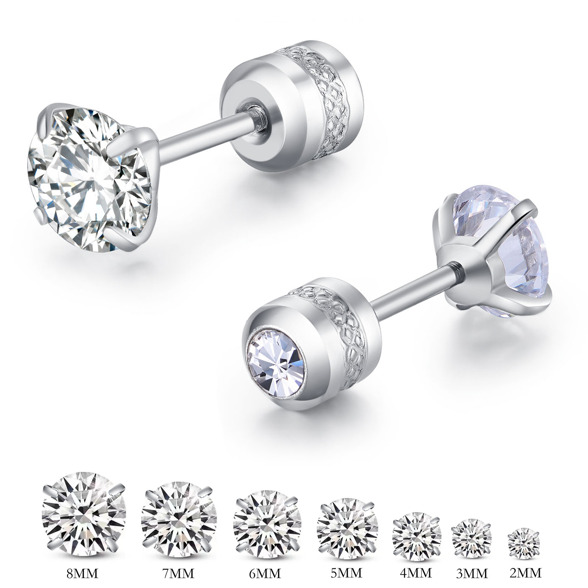 2PC Stainless Steel Mini Cryst - Body Jewelry Cartilage Earrings review and price