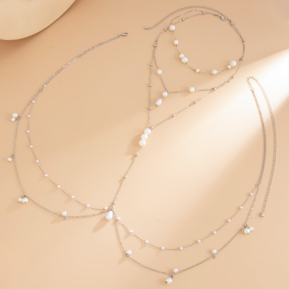 Multi Layer Imitation Pearl Ne - Body Jewelry For Sale review and price