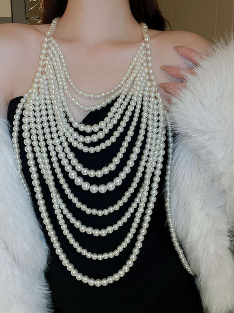 Sexy Multi-Layer Pearl Necklac - Body Jewelry Brands review and price