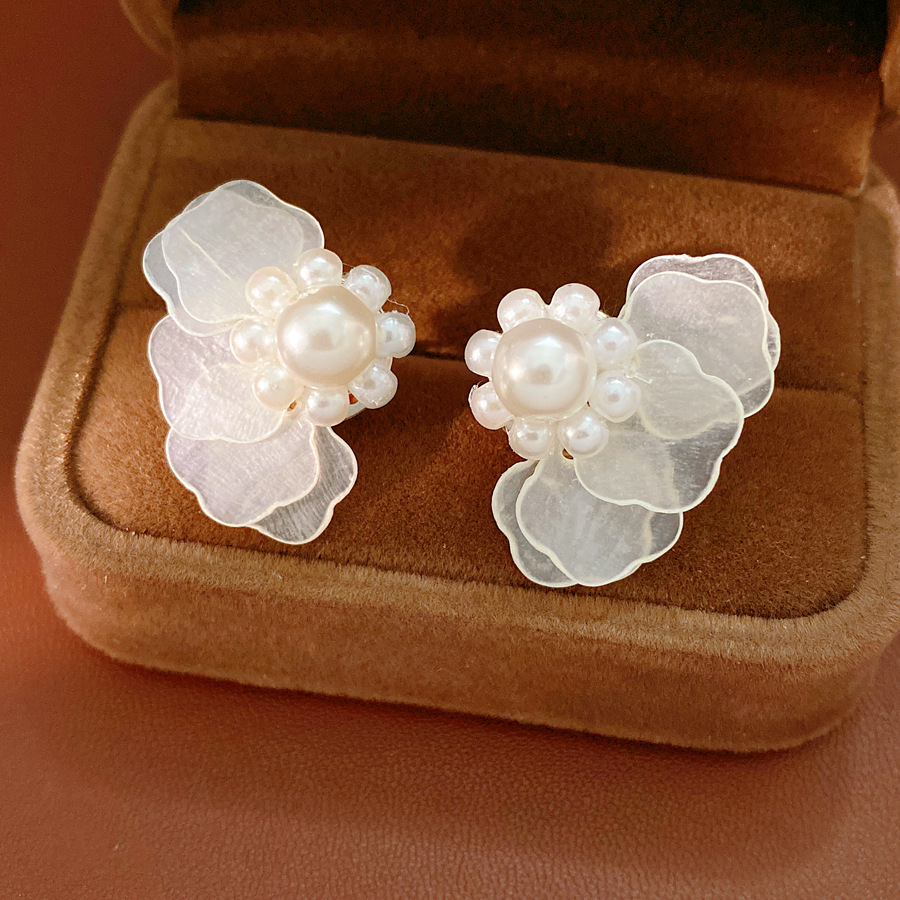 Layered Star-shaped Shell Stud - Cluster Stud Ear review and price