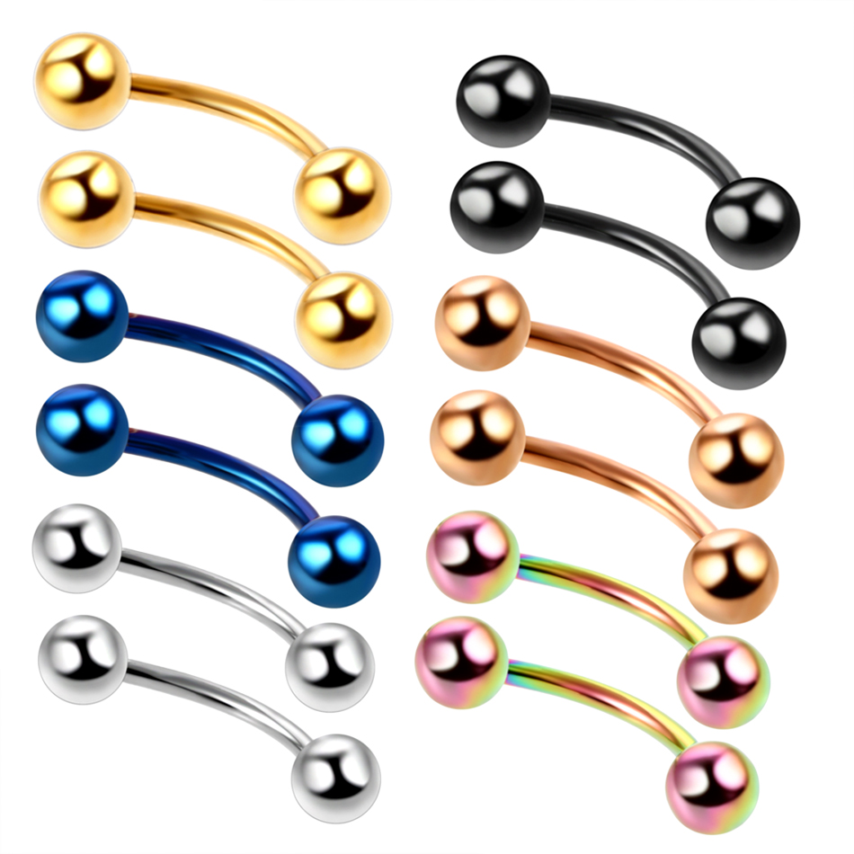 Lot of 2pcs Titanium Anodized  - Eyebrow Curved Barbell review and price