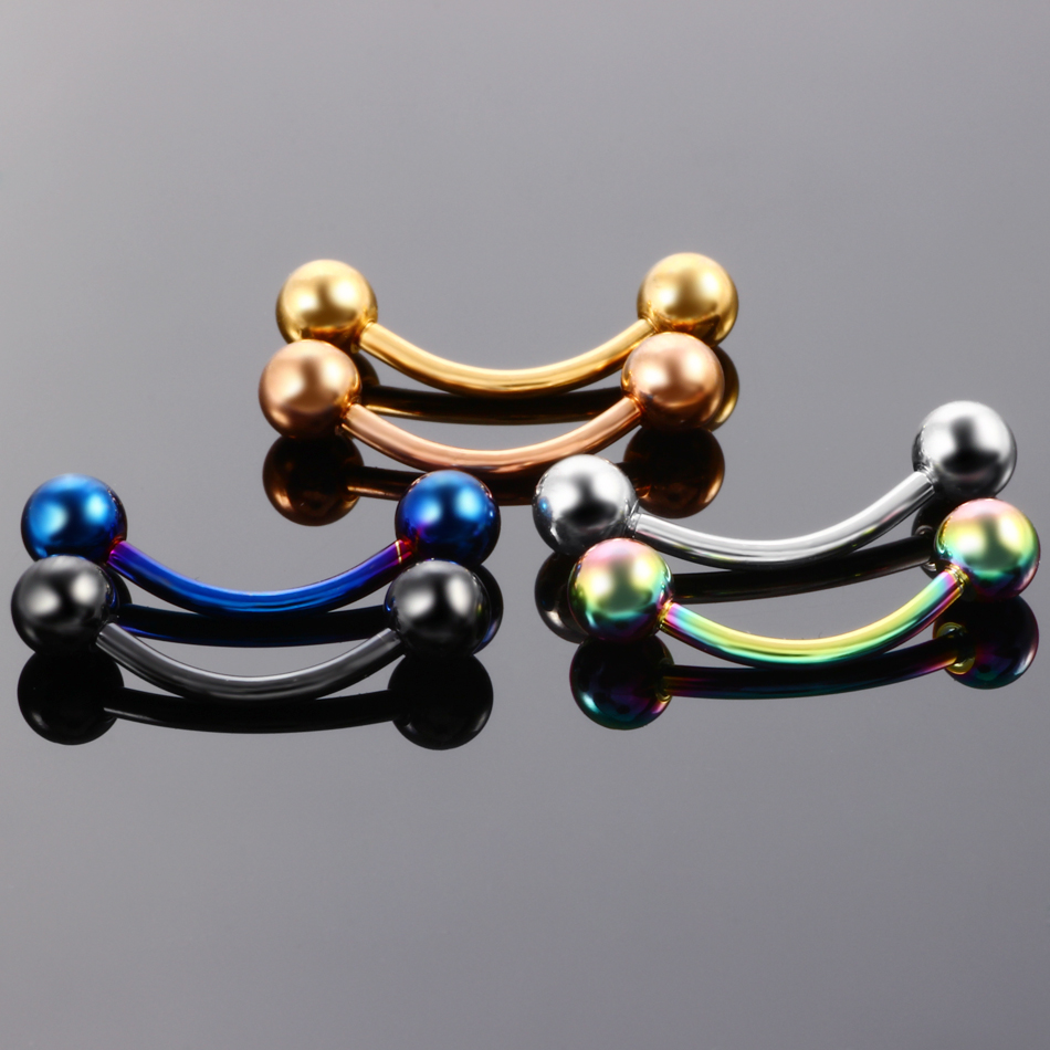 Lot of 2pcs Titanium Anodized  - Eyebrow Curved Barbell review and price