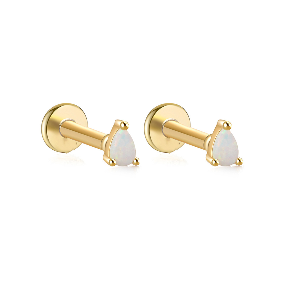 2PCS Stainless Steel Opal Mini - Body Jewelry Cartilage Earrings review and price