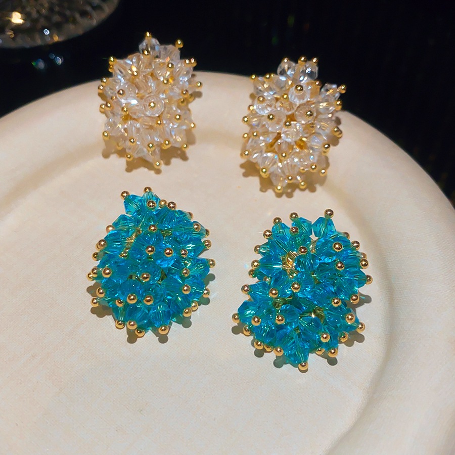 Elegant Black Beaded Cluster S - Cluster Stud Ear review and price
