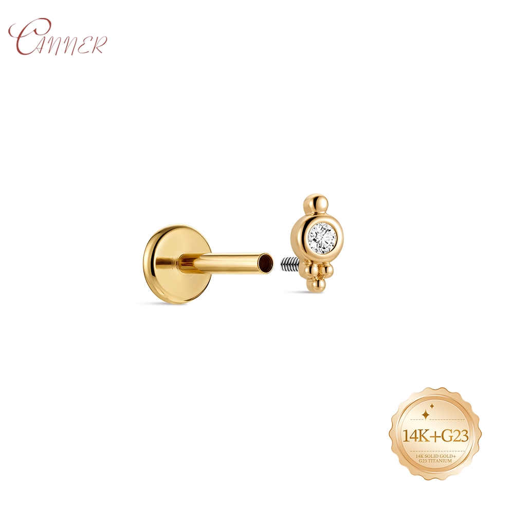 CANNER 14K Solid Gold internal - Cluster Stud Ear review and price